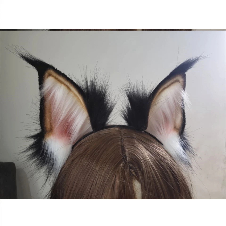 

New Original Hand-made Work Cat Caracal Ears Hairhoop Hearwear Headband Beast Cosplay Accessories Custom Made