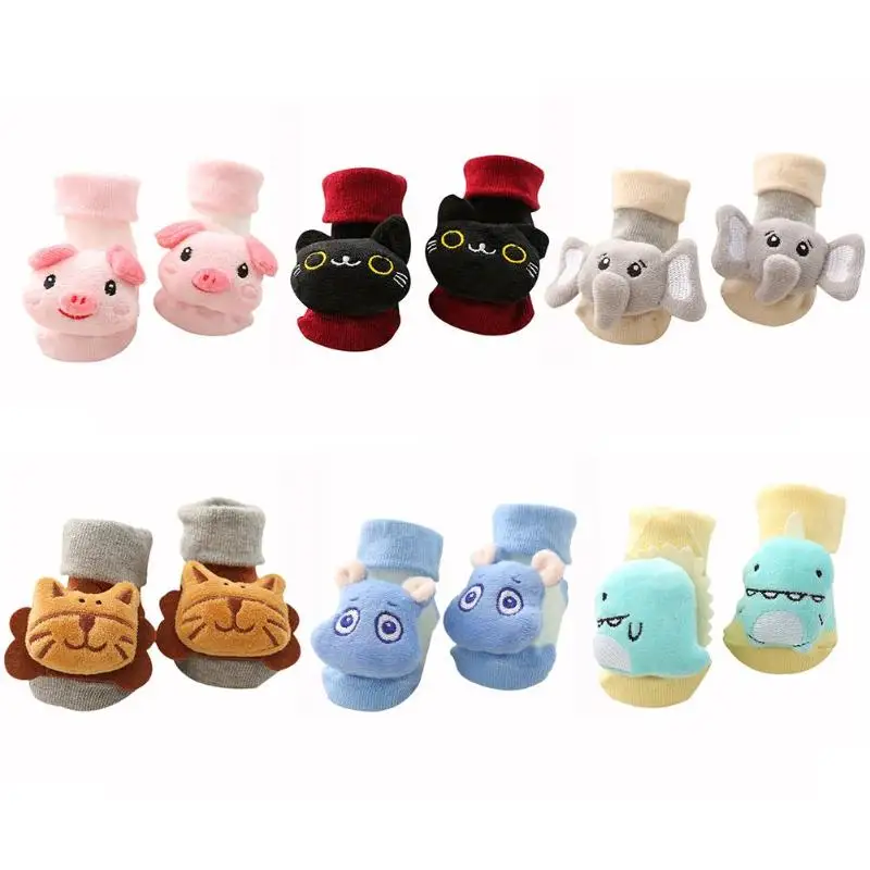 1 пара детских носочков пол стерео-носки нескользящие Копилка головка со