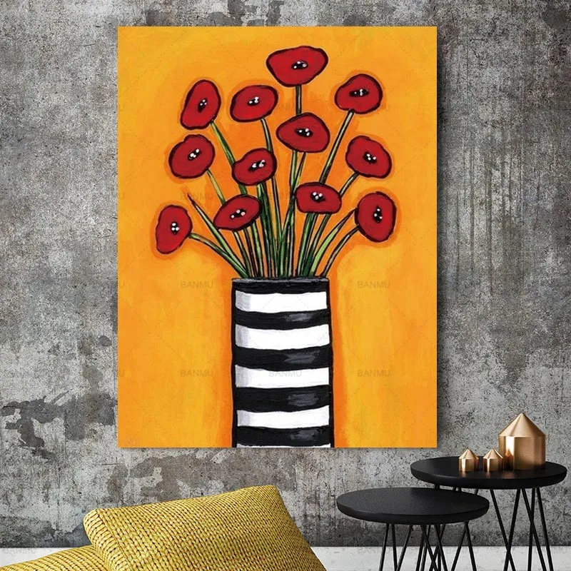 Абстрактная винтажная Цветочная ваза Conisi принт и плакат настенная живопись
