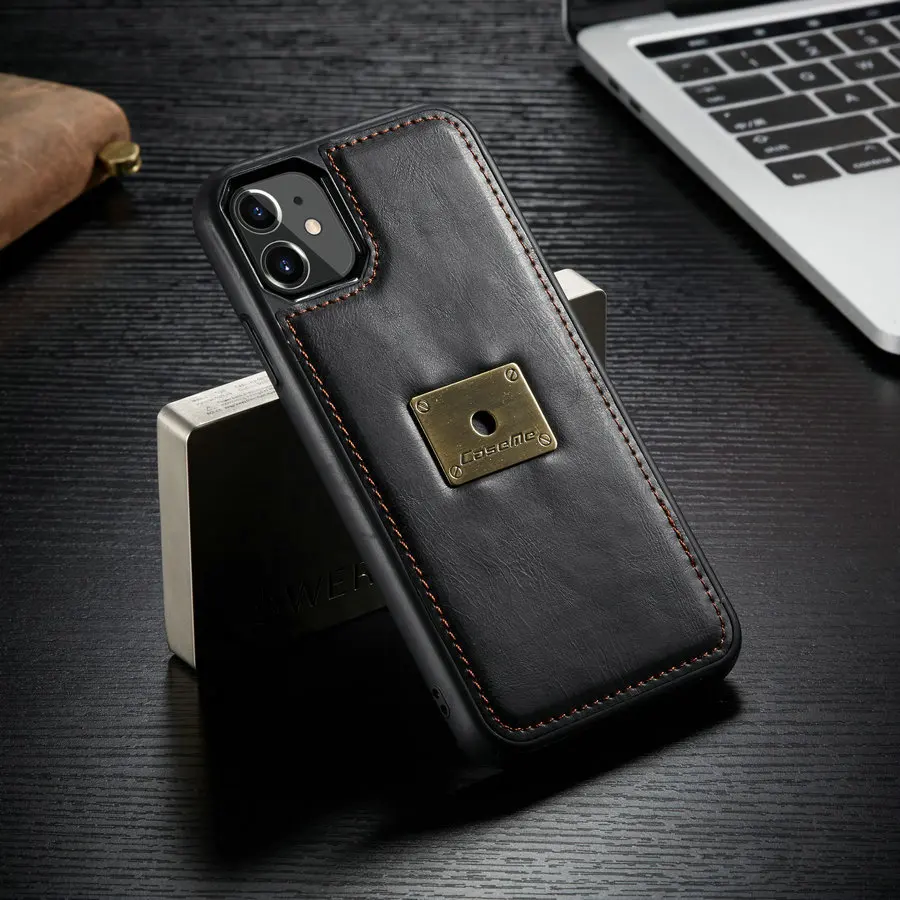 

CaseMe For iPhone 11 Case Luxury Detachable Business Vintage Magnetic Flip Wallet Leather Case For iPhone Mobile Phone Cover