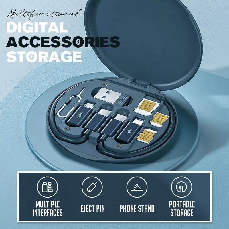 

Travel Portable Phones Data Cable Storage Bag Mini Digital EVA Gadgets Whit 60W Fast Charge Phone Holder Can Put in Pocket