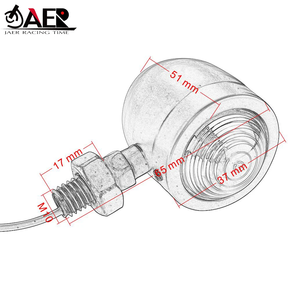 

LED Motorcycle Turn Signals indicator Light Retro Black Bullet Flashers AmberBlubs Lamp for Harley Honda Yamaha Chopper Bobber