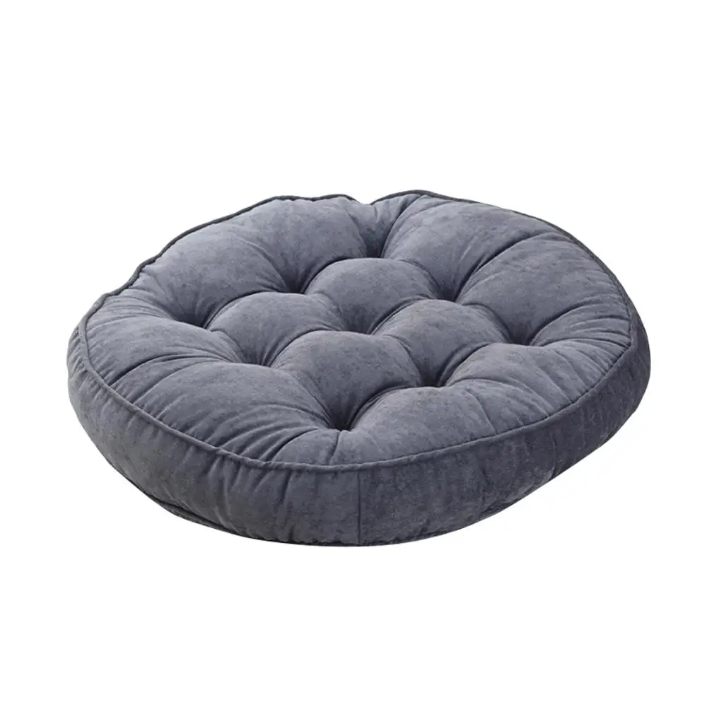 01 Grey EHOMEBUY круглая Подушечка для стула, простая Подушка для домашнего стула, подушка для сидения, мягкий напольный коврик, сплошной цвет, футон, коврик, офисные подушки, 2 размера - Цвет: 01 Grey