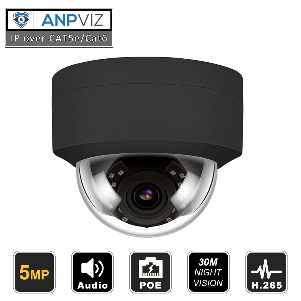 Совместимость Hikvision 5MP IP POE камера наружная/Внутренняя H.265 купольная CCTV сетевая камера широкий угол 2,8 мм 30 м ИК ONVIF