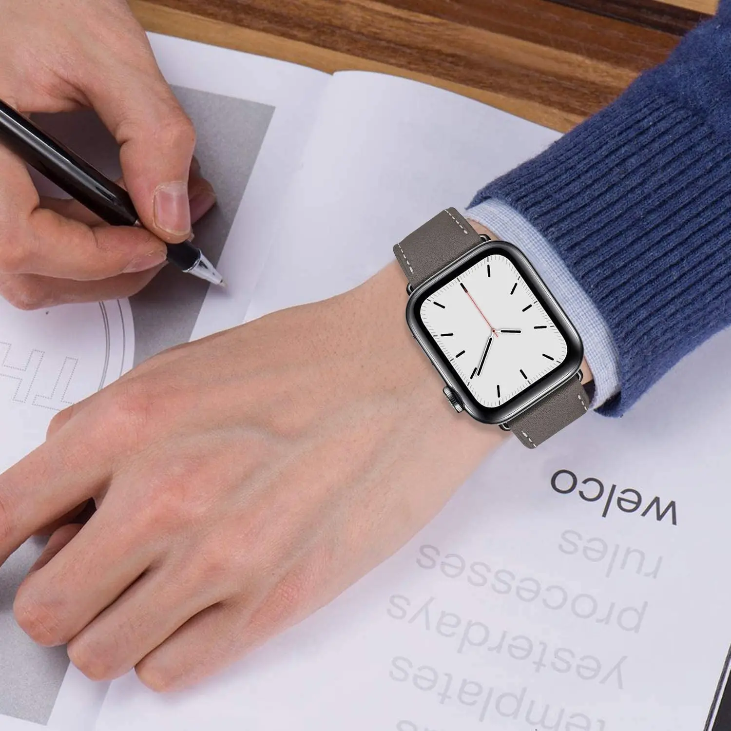 Ремешок кожаный для Apple watch Series 7 6 se 5 4 3 браслет на запястье iwatch 44 мм 42 40 38 45 41 |