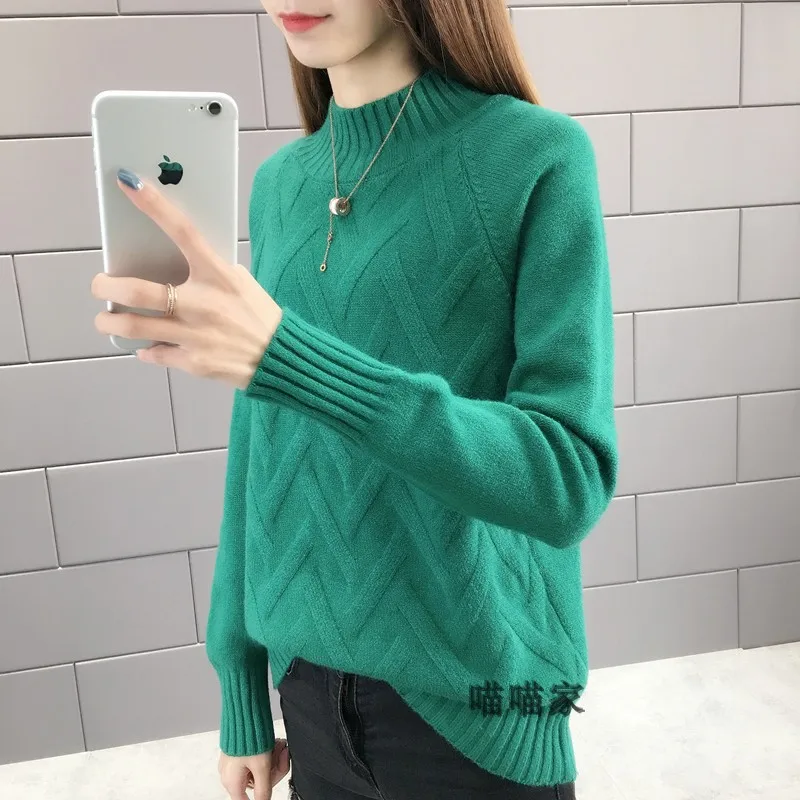 Женский толстый теплый свитер с высоким воротником белый и желтый джемпер