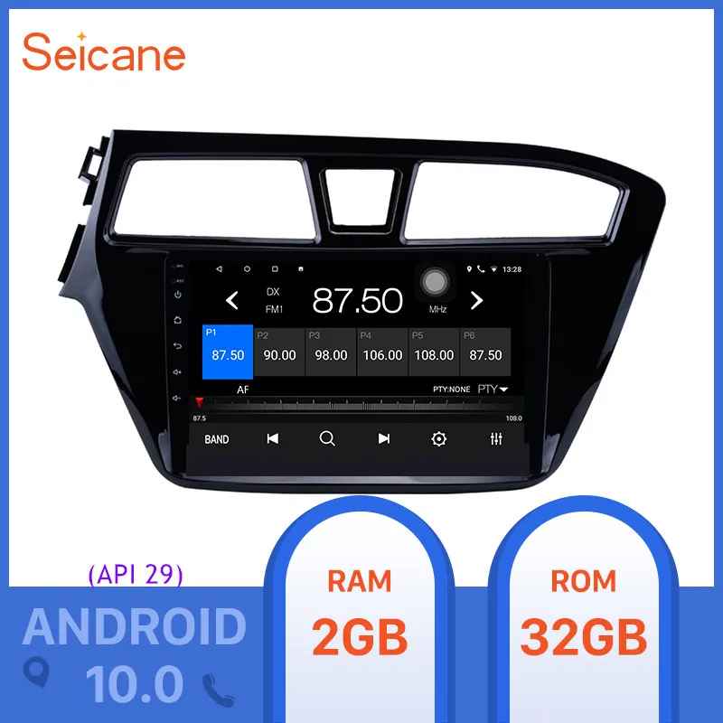 Автомобильный радиоприемник Seicane 9 дюймов Android 10 0 четырехъядерный HD 1024*600
