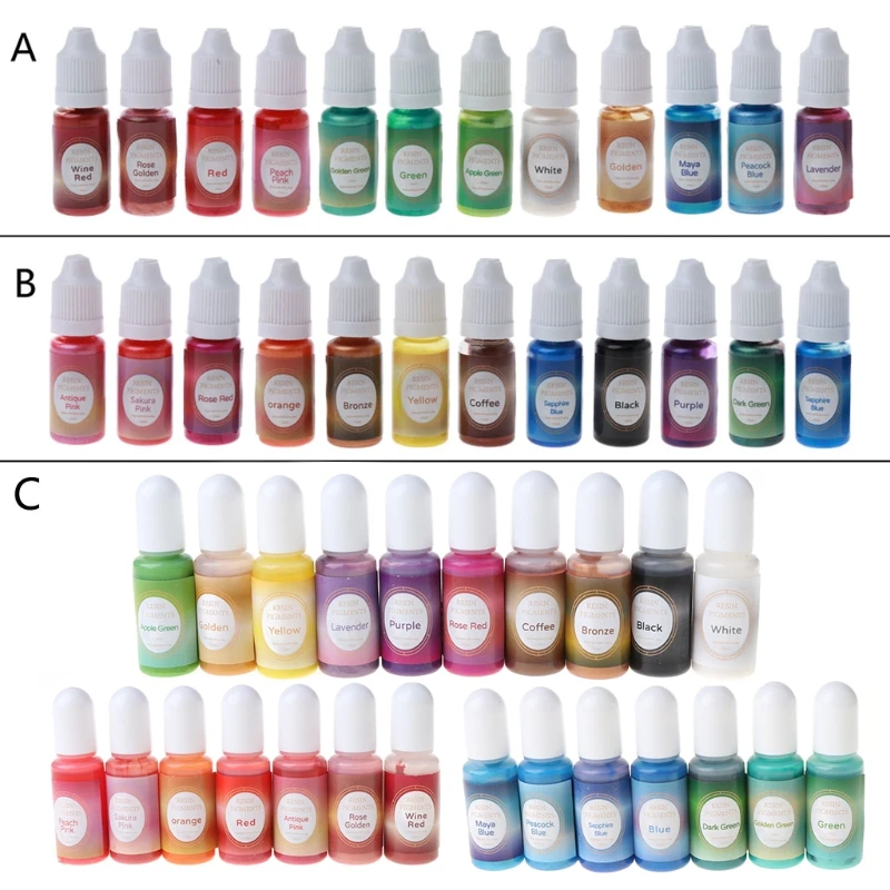 

24 Colors Pearlescent Resin Pigment Kit Liquid Pearl-luster Resin Pigment Colorant Dye Resin Jewelry Making Tools Kit