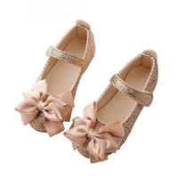 2019 spring new girls leather shoes for kids fashion princess sequins bowknot dress shoes for girls school party wedding shoes