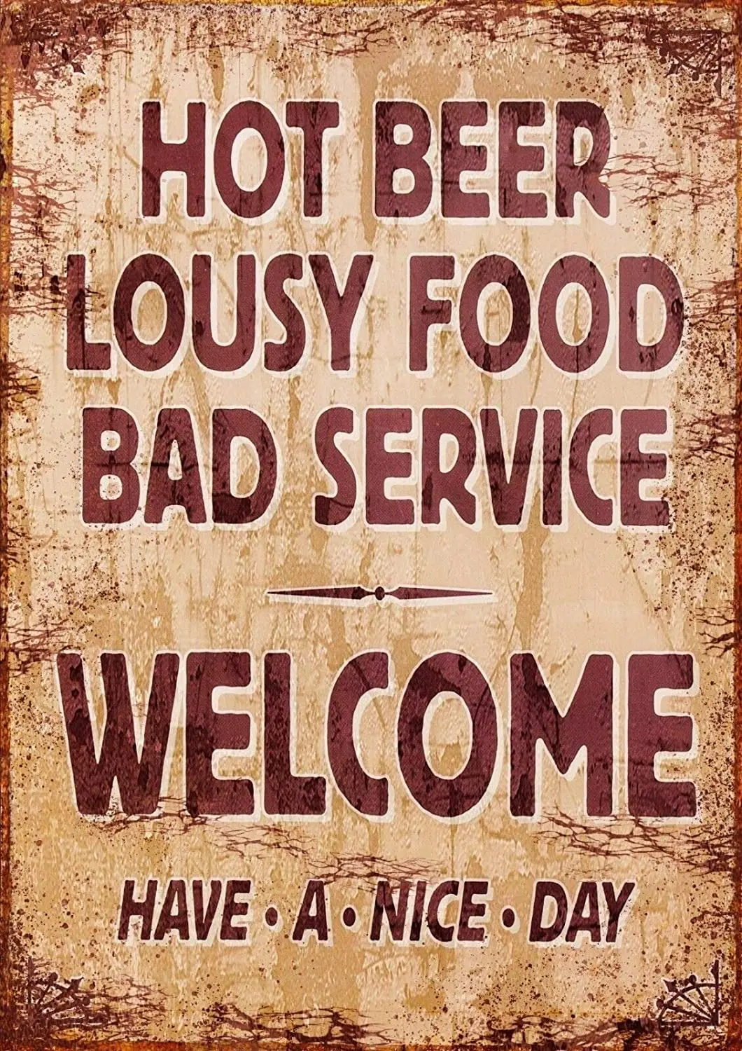 

Welcome Metal Tin Sign 12x8 Inch Garage Bar Restaurant Club Decor