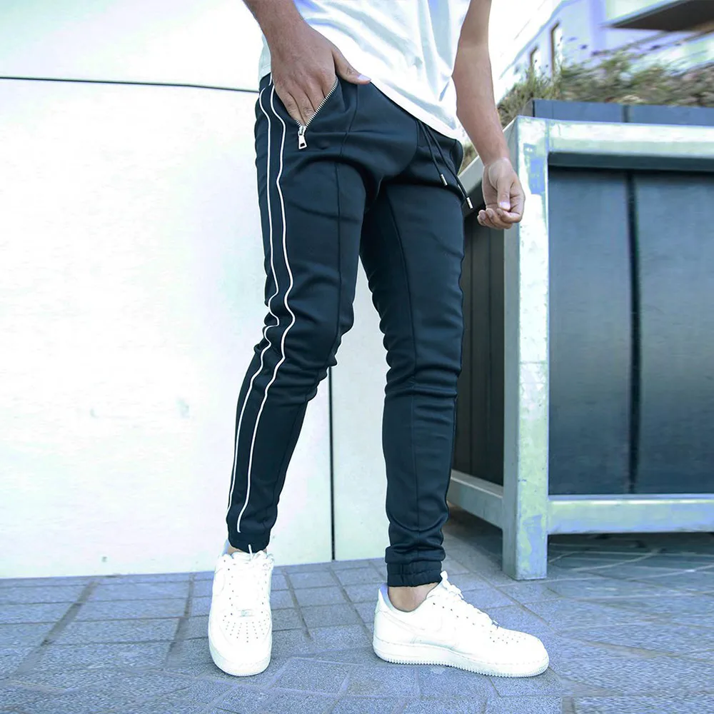 

Mens Joggers Casual Pants Fitness Men Sportswear Tracksuit Bottoms Skinny Sweatpants Trousers Black Gyms Jogger Track Pants