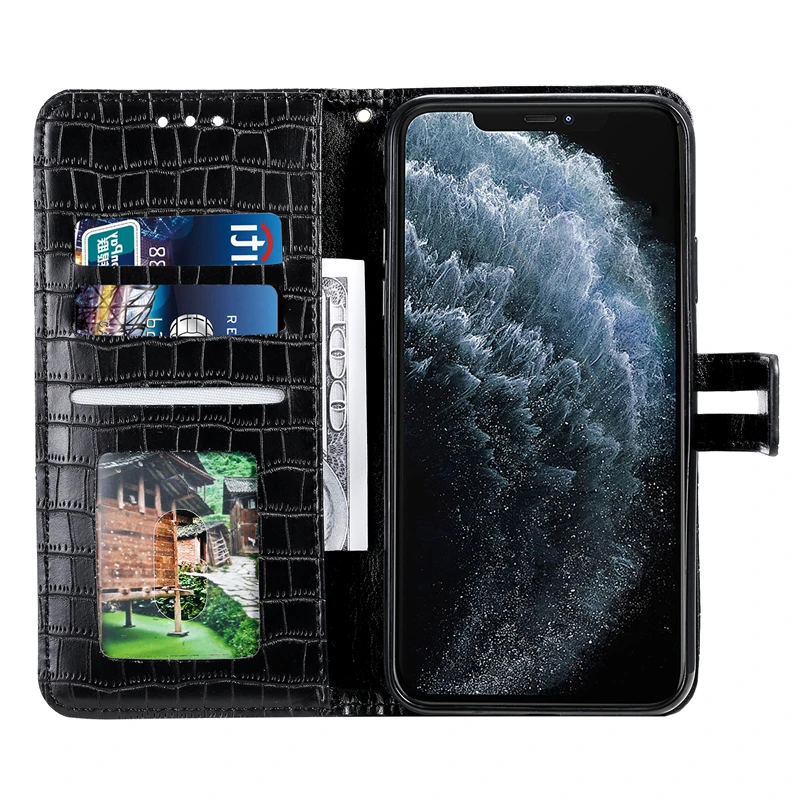 Чехол-книжка в стиле ретро из искусственной кожи крокодила для Apple iPhone 11 pro 6s 6 7 8 Plus X Xr Xs Max, чехол с отделением для карт и подставкой