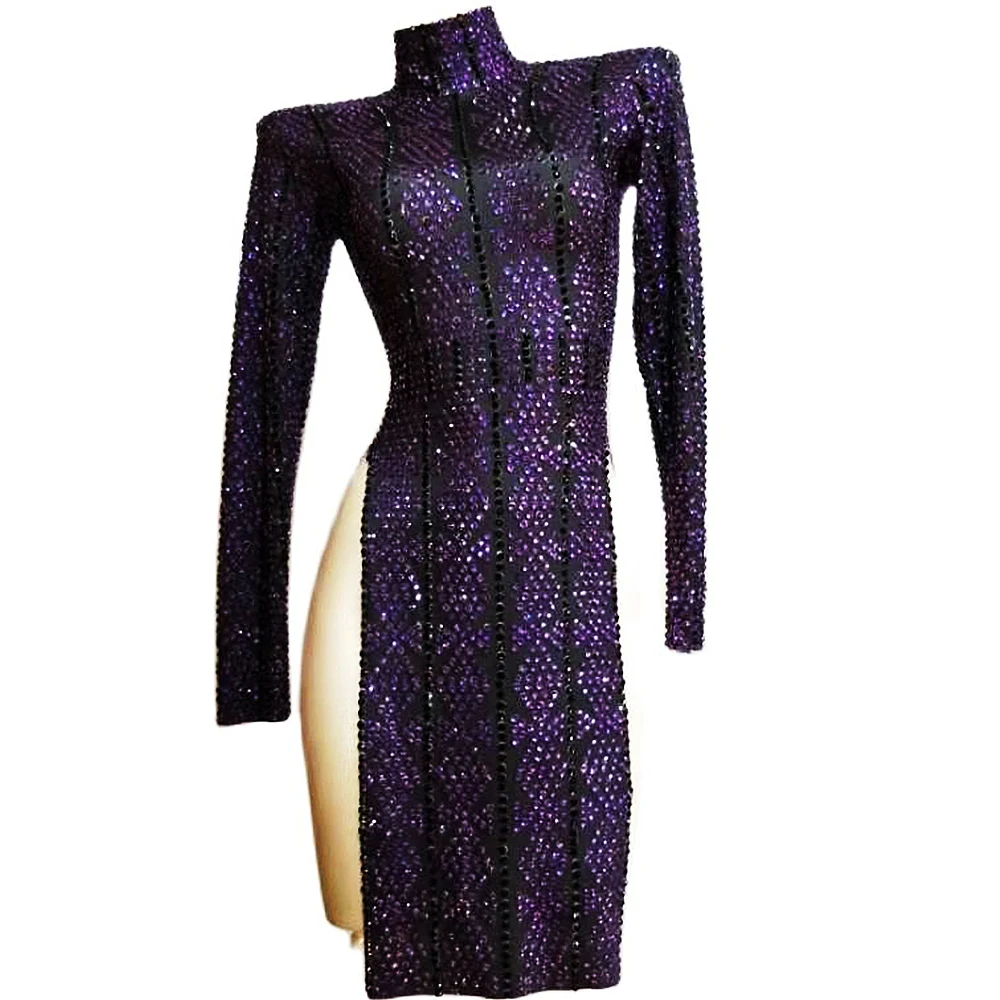 Короткое платье-Ципао в китайском ретро-стиле стразы традиционное блестящее