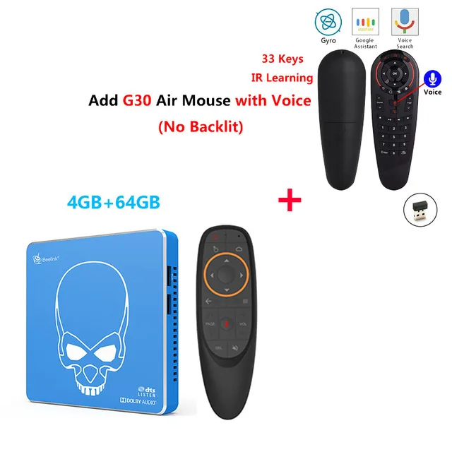 4GB64GB and G30S Beelink GT-King pro два ESS Hi-Fi без потери качества звука Android 9,0 Смарт ТВ коробка 4GB64GB 2,4G 5,8G, Wi-Fi, 1000 м PK Ugoos X2 PRO - Цвет: 4GB64GB and G30S