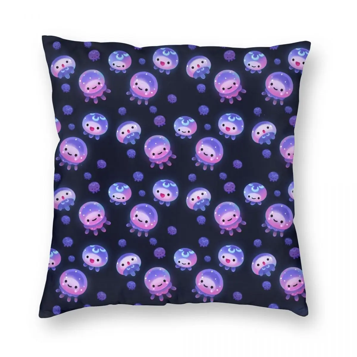 

Baby Jellyfish Square Pillowcase Polyester Linen Velvet Creative Zip Decor Throw Pillow Case Home Cushion Cover 45x45