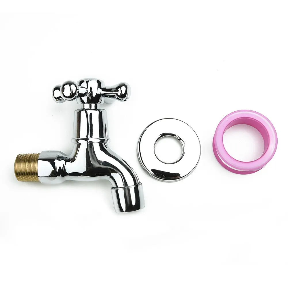 

Brass Faucet Hot And Cold Replacement Simple Style Sink Tap Wall Mounted
