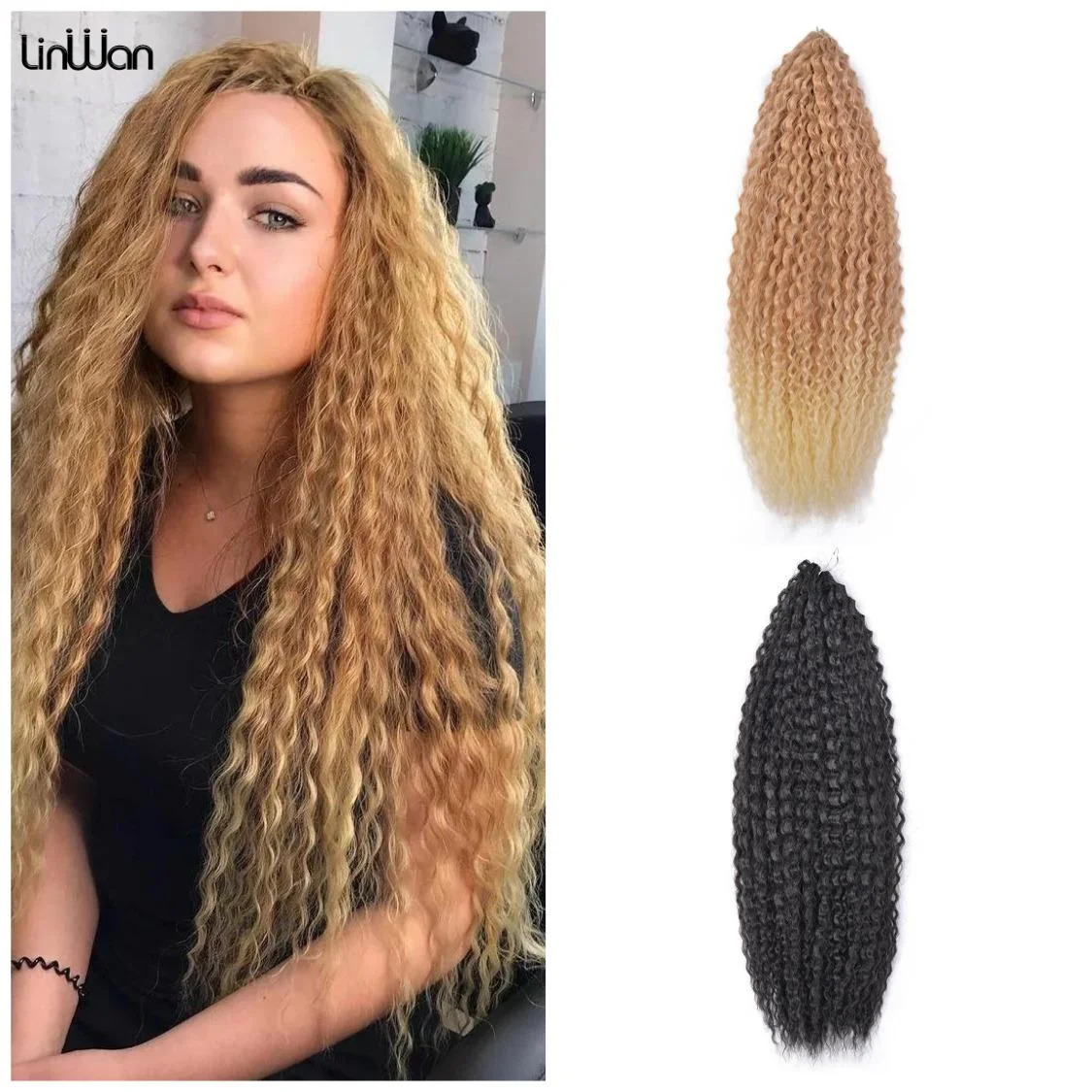

20 28 Inch Synthetic Kinky Curly Hair Afro Yaki Crochet Braid Marly Hair Extensions Ombre African Braided Organic Hair For Women