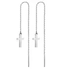 Корейские модные длинные серьги для женщин, женские золотистые серьги из нержавеющей стали с подвесками в виде креста, 2020