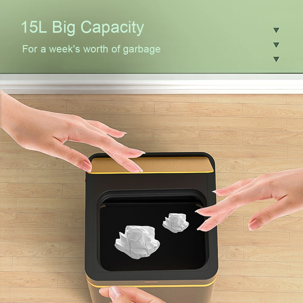 Баночка для мусора Trashi 15 л с УФ-лампой встроенная аккумуляторная батарея 1500 мАч