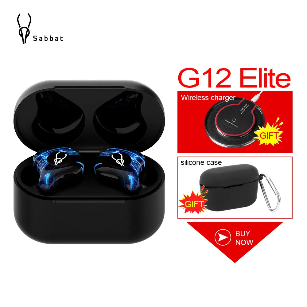 

New Sabbat G12 Elite Wireless TWS Earphones BT 5.0 Game Music Noise Reduction Earphone Mic 6D Soundscape X12 E12 Headset