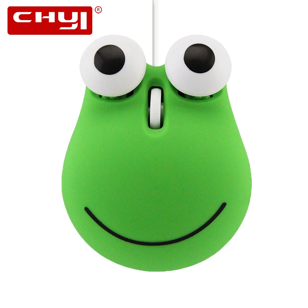 Милая мультяшная проводная мышь CHYI с рисунком прыгающей лягушки 3D мини USB