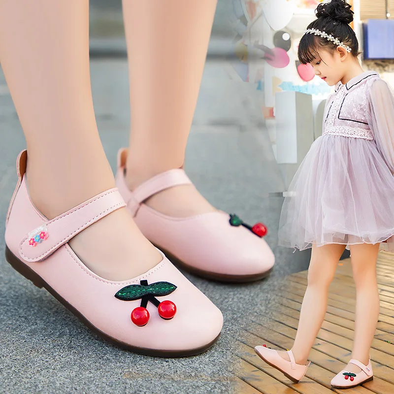 

Spring Summer and Autumn Fashion Children's Baotou Flat Single Shoes Kids Peas Little Princess Shoes Girls' Leather Shoes GS08
