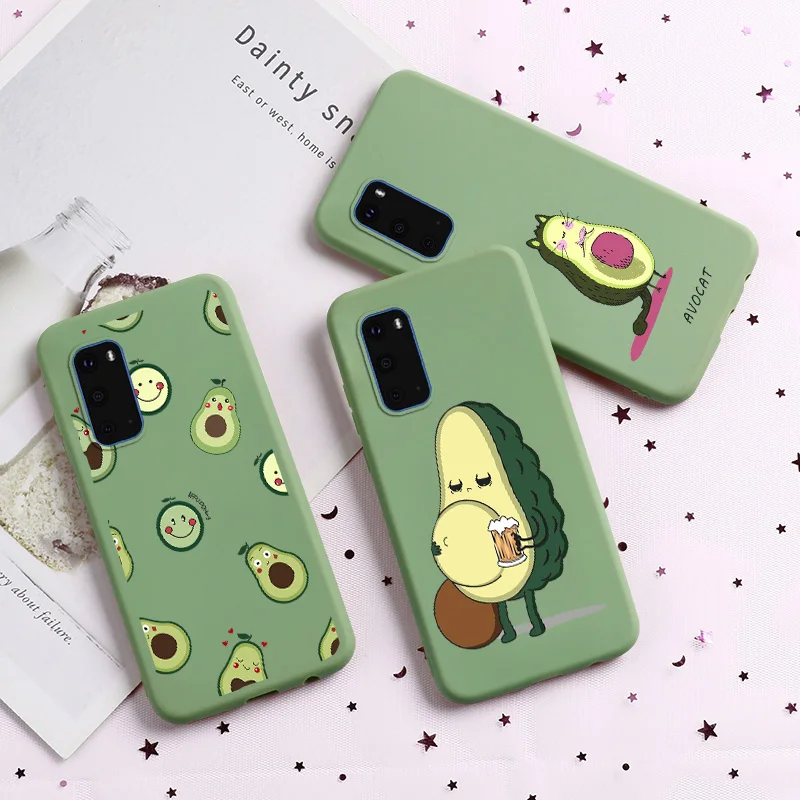 

Cartoon Avocado Case For Samsung Galaxy S20 Plus A20e Case S9 S8 Plus A21 A40 A41 A20S A11 A70e A60 S20 Ultra A7 Coque Cover