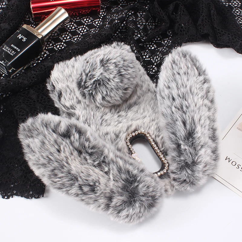 DIY мягкий пушистый популярный кролик Красивый Стильный чехол для защиты телефона