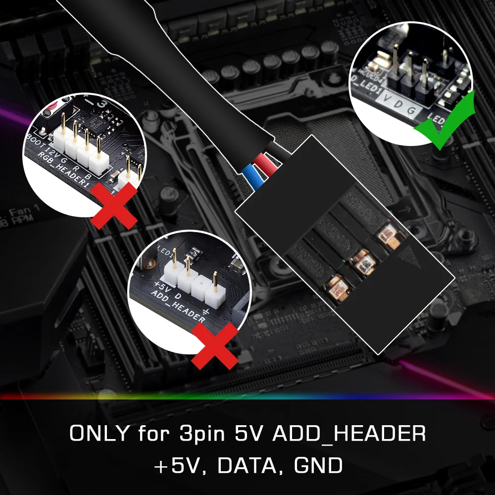 Адресуемая Светодиодная лента WS2812b для ПК, для ASUS Aura SYNC, MSI Mystic светильник SYNC, GIGABYTE RGB Fusion 5V 3 Pin Header материнская плата 3Pin