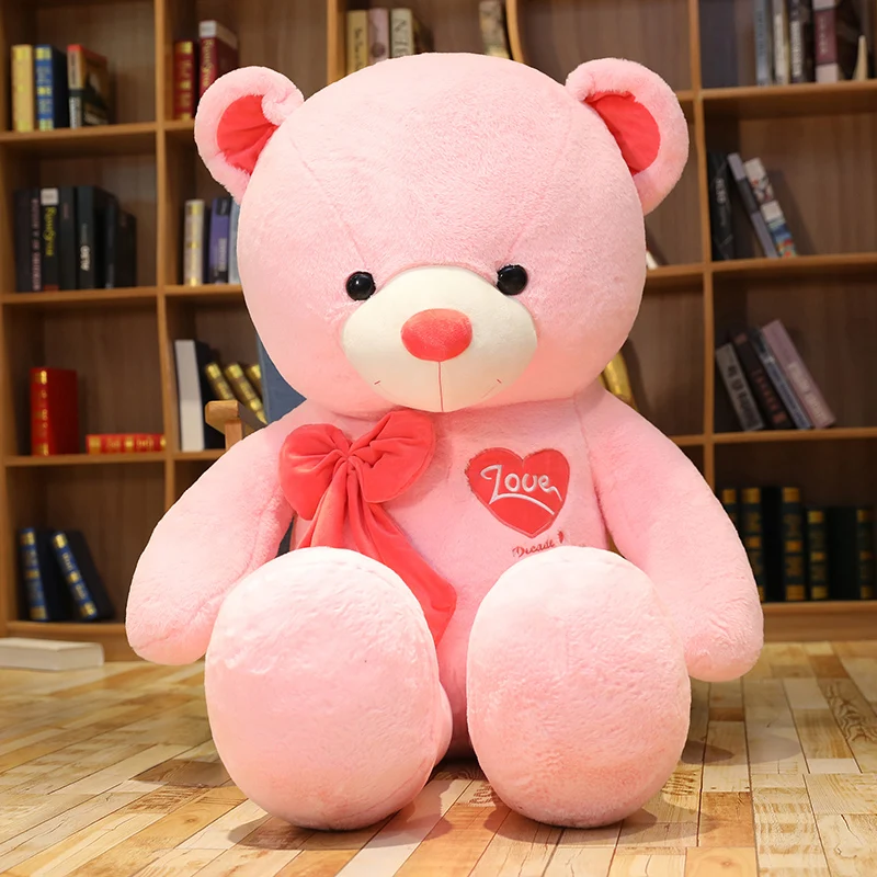 Hot High Quality 80CM/100CM 4 Colors Teddy Bear With Scarf Stuffed Animals Plush Toys Doll Lovers Birthday Baby Gift | Игрушки и хобби