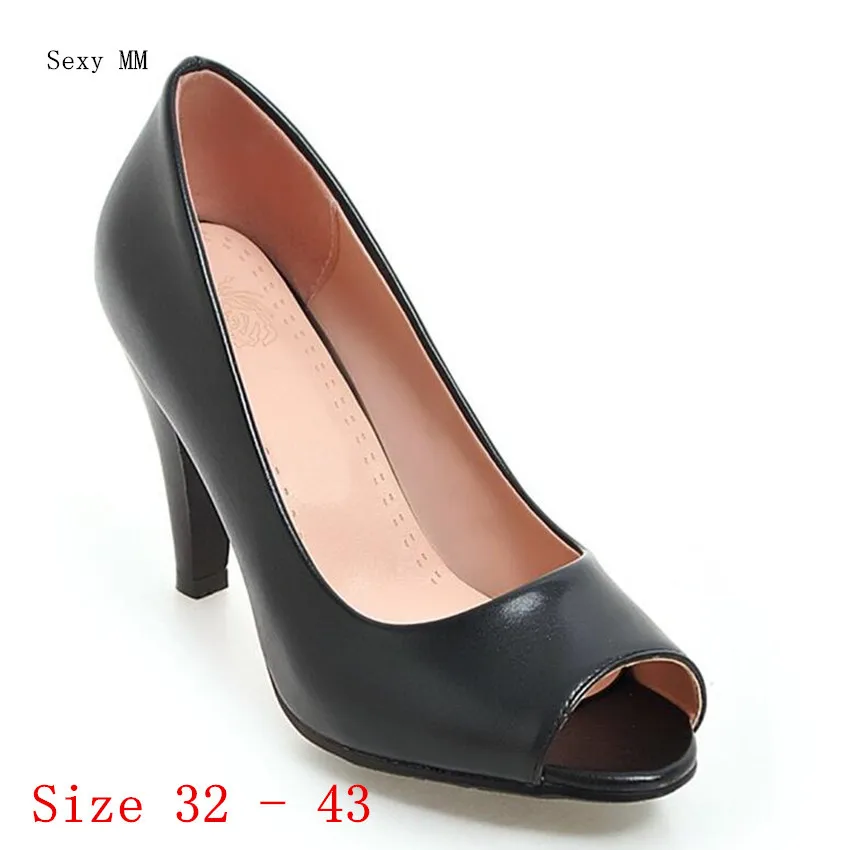 

Peep Toe Women High Heel Sandals Office Career Shoes Woman High Heels Pumps Small Plus Size 32 - 43