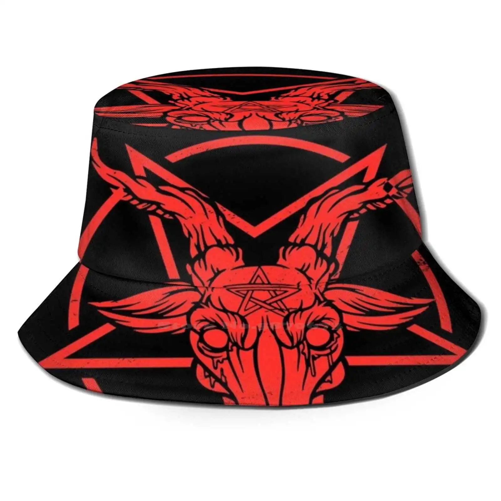 

Панама с красной пентаграммой, шляпа с козьей головой, складная, сатана