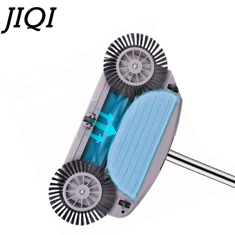 JIQI Chargable Hand-push sweeping mopping machine Sweeper mop wireless household appliances cleaner dustpan set broom artifact | Бытовая