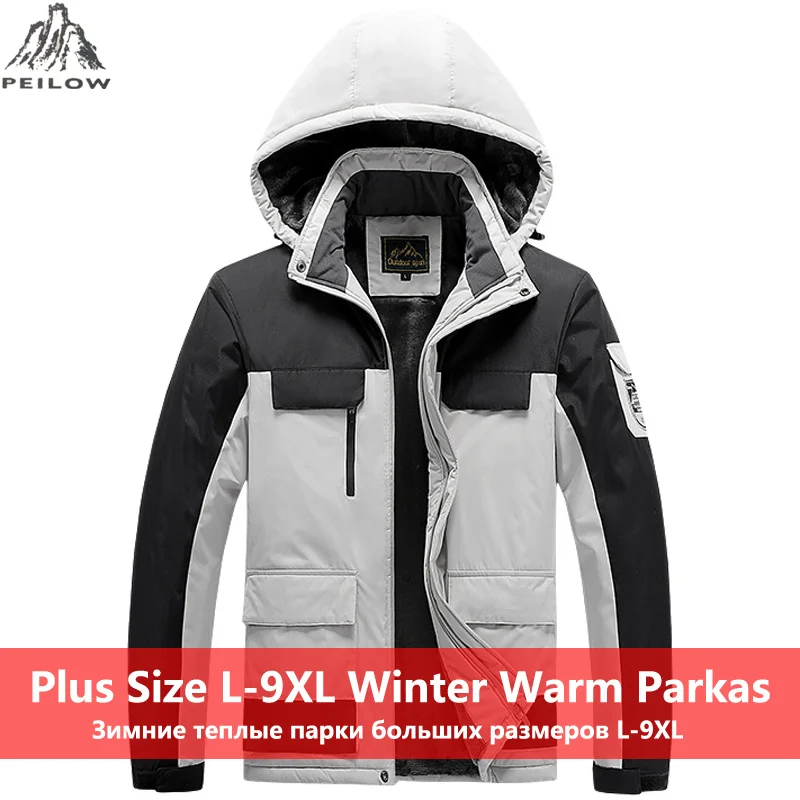 

Plus Size 7XL 8XL 9XL Winter Military Jackets Men Winter Warm Parka Man Fur Coats Male Army Hooded Waterproof Outwear Raincoat
