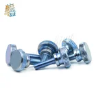 10 шт. GB834 M6 M6 * (81012  45) мм Винт для большого пальца из углеродистой стали с круглым воротничком с накаткой винты для ручной регулировки болт