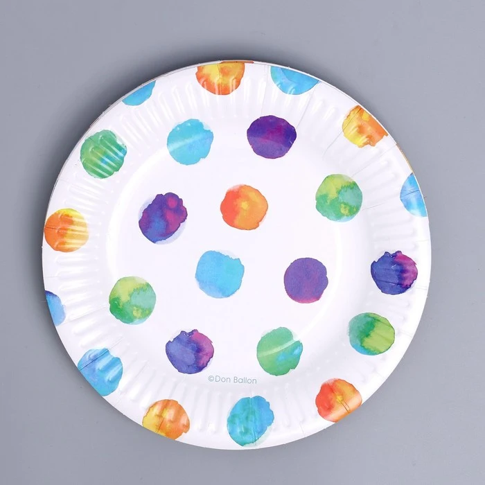 Тарелка бумажная Акварельные точки 6 шт. |