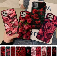 yinuoda bright red roses flowers phone case for iphone 11 12 13 mini pro xs max 8 7 6 6s plus x 5s se 2020 xr case