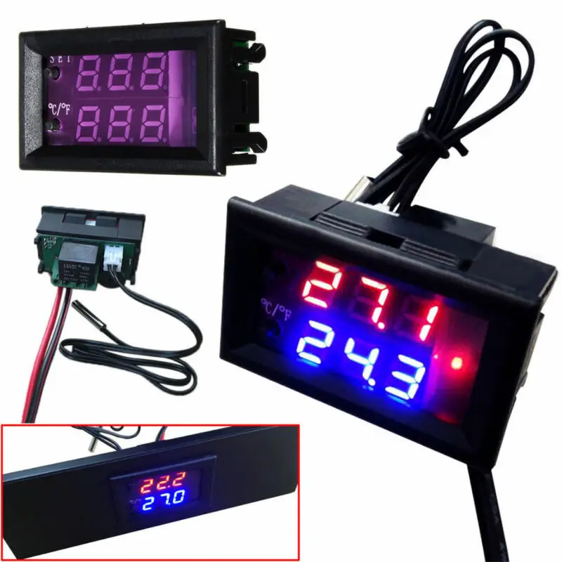 Высококачественный цифровой светодиодный микрокомпьютерный термостат 12 В