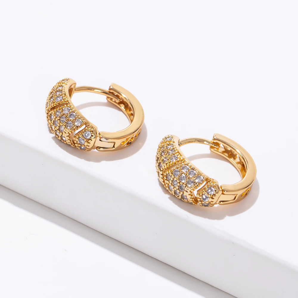 Gold /Silver Color Hoop Earrings White Crystal Rhinestone Earring Hoops for Women Vintage Fashion Jewelry Circle Earings Gifts | Украшения