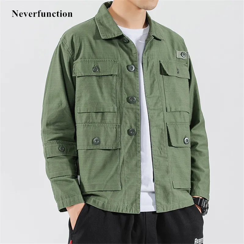 Мужская уличная одежда с несколькими карманами однотонные свободные