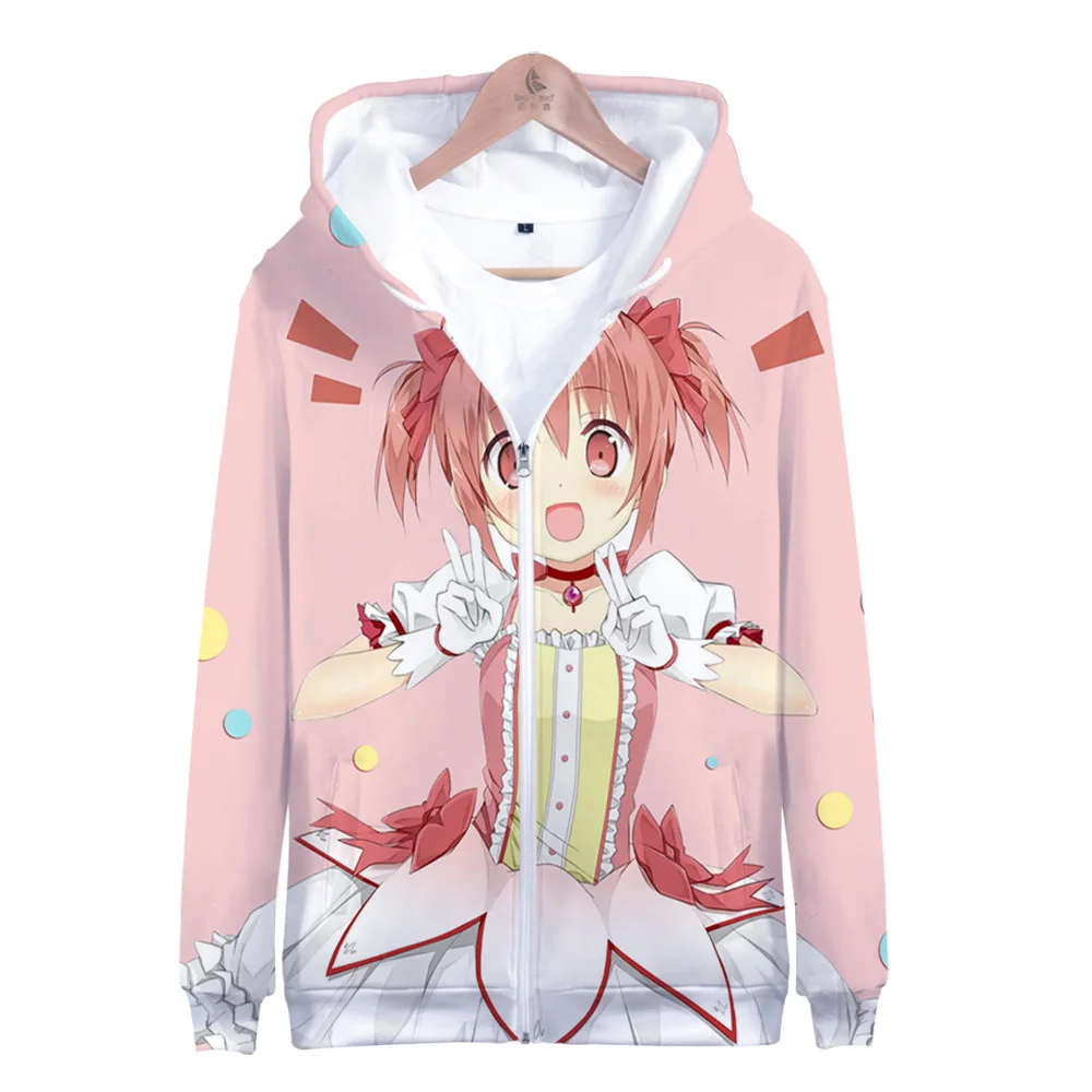 

Anime Puella Magi Madoka Magica Zip Up Women/Men Hoodie Sweatshirt Streetwear Hip Hop Kaname Madoka Cosplay Zipper Hooded Jacket