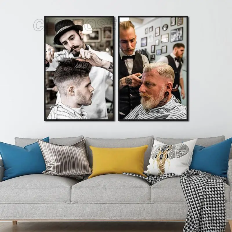 

Figure Poster Home Decor Canvas Paintings Men with Hair Trimmed for Bedroom and Living Room Wall Art Hd Print Pictures Frameless