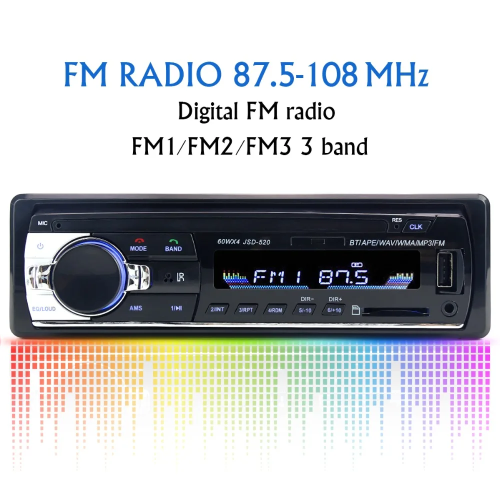 Авторадио 12 В Автомагнитола Bluetooth 1 din автомобильный стерео плеер телефон AUX-IN MP3 FM/USB/Радио пульт дистанционного управления для телефона автомобильный аудио