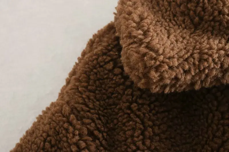 Винтажная стильная Толстая теплая зимняя флисовая куртка из искусственного меха, пальто для женщин, модная женская верхняя одежда с длинным рукавом и карманами, шикарные топы