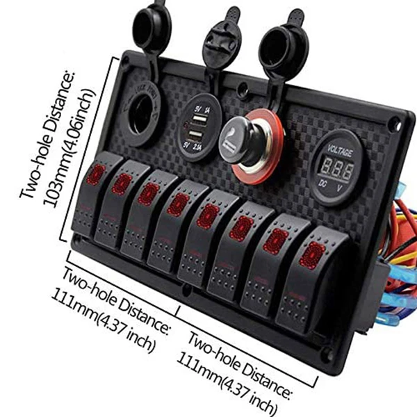 8 банд кулисный переключатель панель автоматический выключатель защита от