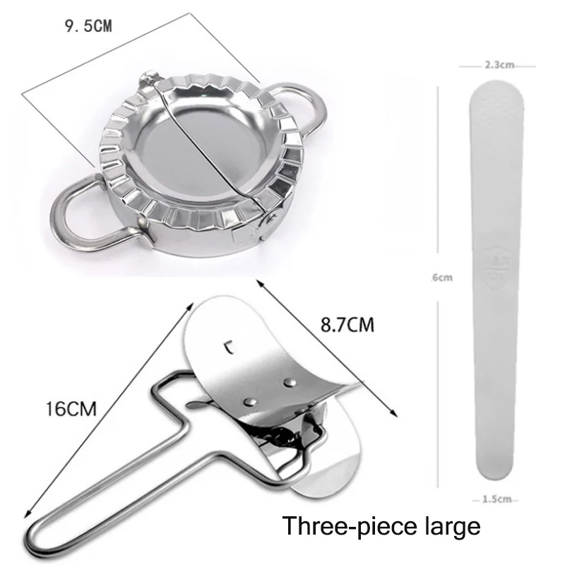 Three-piece large Простые DIY формы для пельменей, слайсер для пельменей, бытовые инструменты для приготовления пельменей из нержавеющей стали, кухонные инструменты для приготовления пельменей - Цвет: Three-piece large