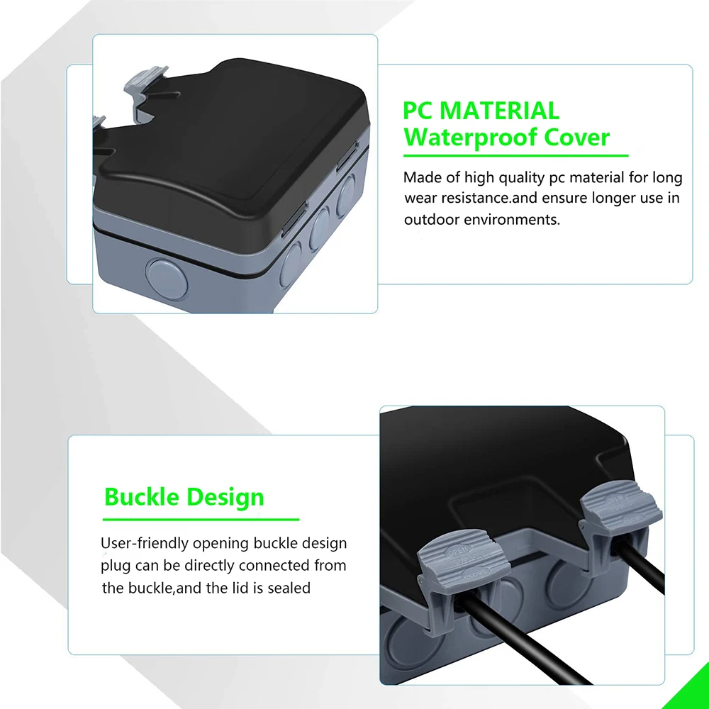 Outdoor Wall Switch Socket IP66 Weatherproof Waterproof Power 16A EU Standard Electrical Outlet Grounded |