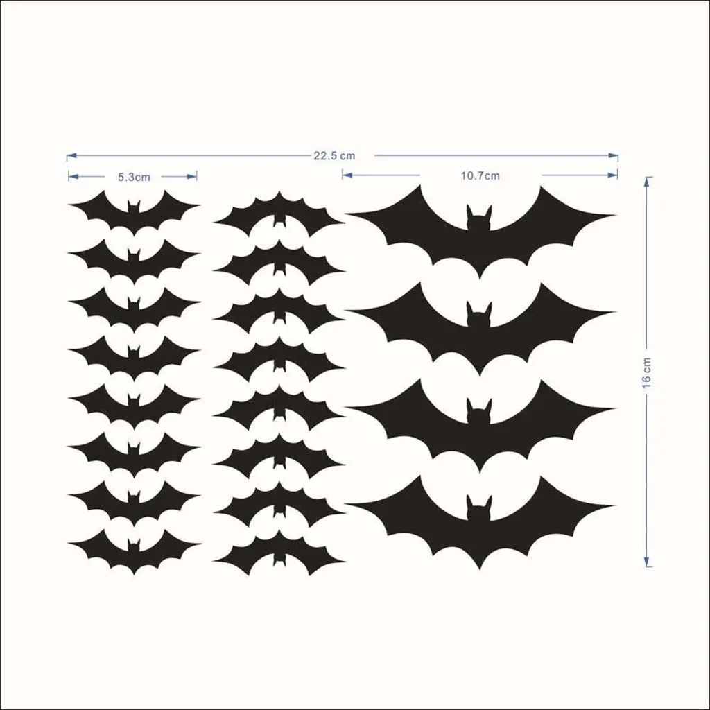 2020 украшения дома аксессуары черный 3D DIY ПВХ летучая мышь СТИКЕР Наклейка