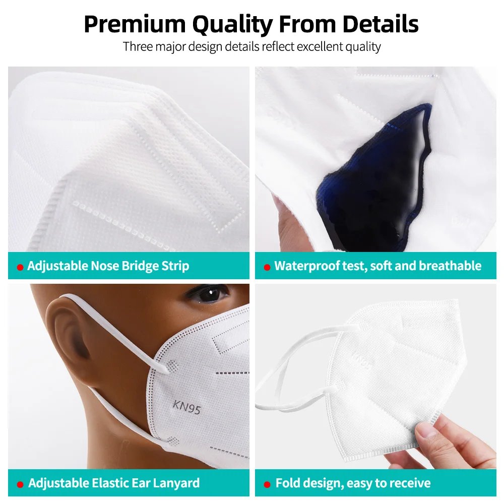 

5-200PCS KN95 Masks Reusbale FFP2 Filter Mask 5 Layers FPP2 Mascarillas Approved FFPP2 Masque ffp2kn95 mask CE KN95 Respirator