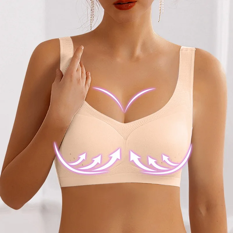 

Seamless Bra Women Ultra-thin Padded Underwear BH Sexy Brassiere Push Up Bralette With Pad Wire Free Breathable Bra Plus Size